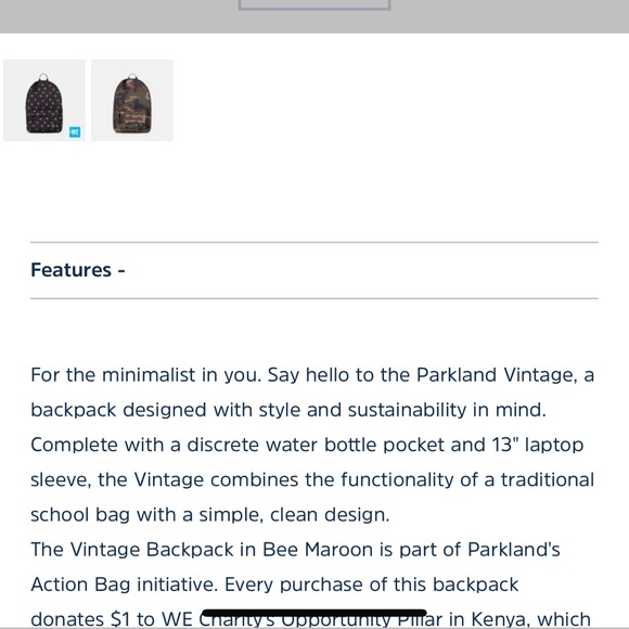 New with tags parkland vintage backpack - Picture 4 of 4